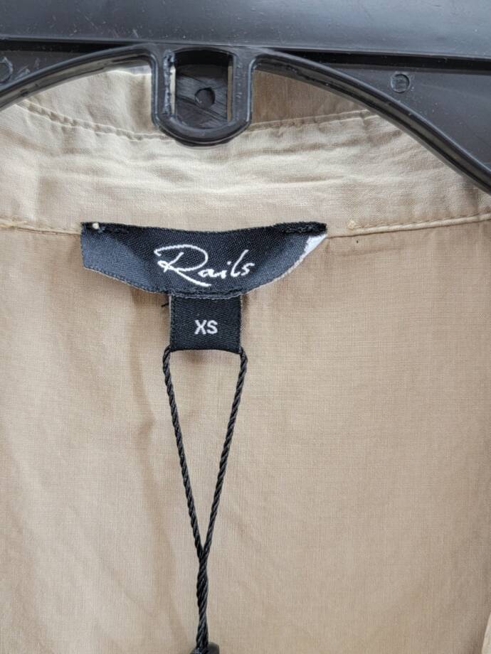 Rails Natalie Twill Belted Wrap Minidress Women's XS Olive Collared Tie Closure