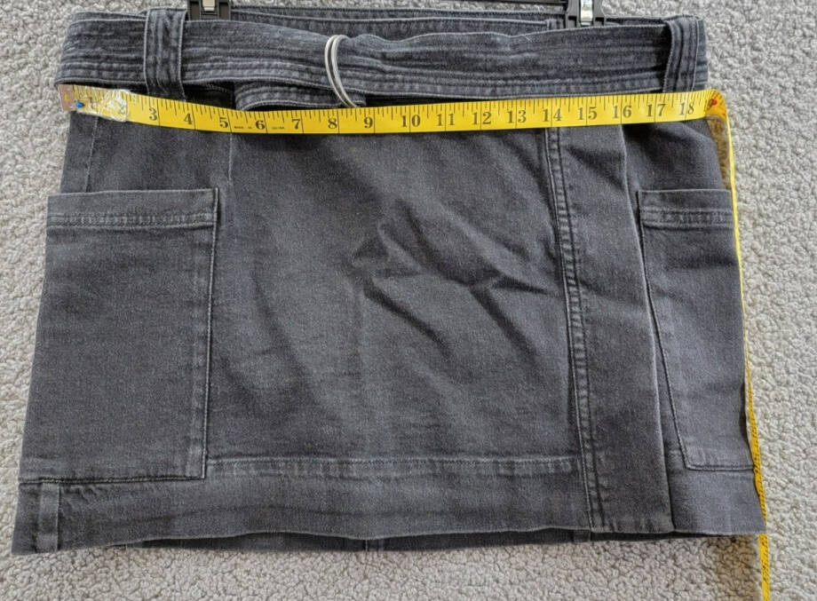 Rails Deanna Denim Skirt Women's XL Black Pearl Adjustable Belt Side Pockets