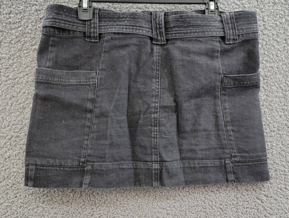 Rails Deanna Denim Skirt Women's XL Black Pearl Adjustable Belt Side Pockets