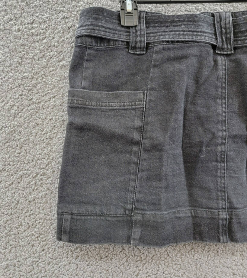 Rails Deanna Denim Skirt Women's XL Black Pearl Adjustable Belt Side Pockets