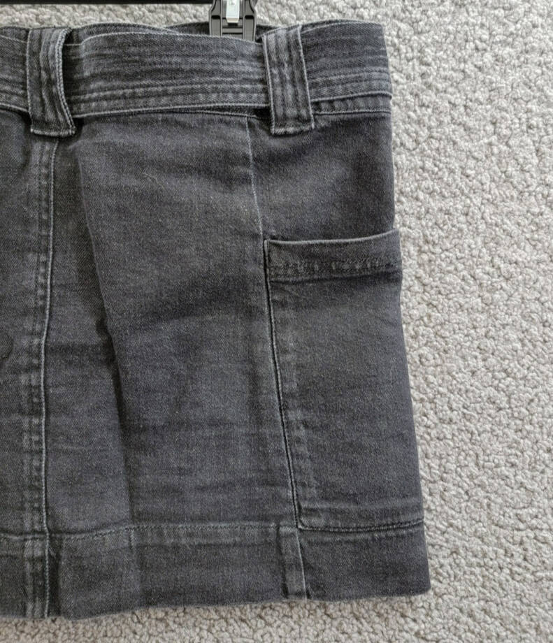 Rails Deanna Denim Skirt Women's XL Black Pearl Adjustable Belt Side Pockets