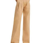 Veronica Beard Mia Wide Leg Pants Women's 27 Khaki Solid Pleated Zip Hook & Bar