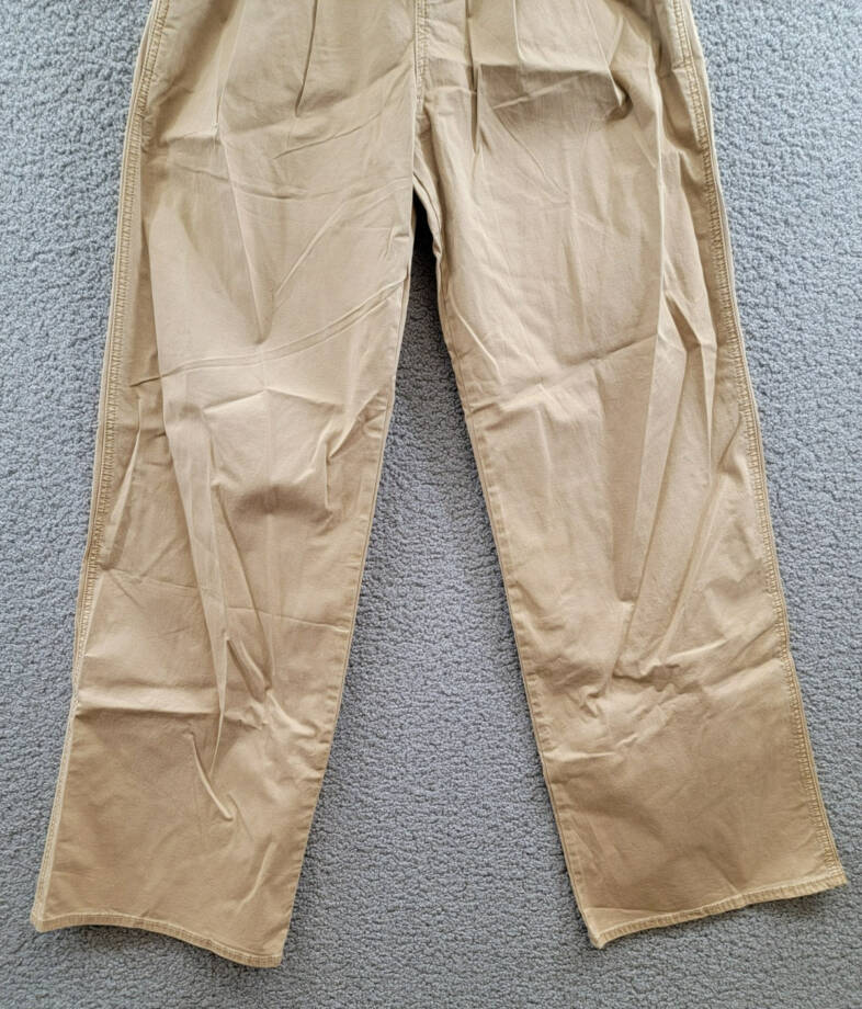Veronica Beard Mia Wide Leg Pants Women's 27 Khaki Solid Pleated Zip Hook & Bar