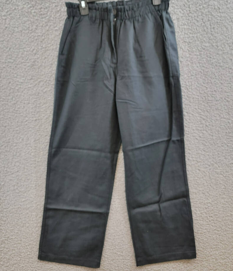 Rails Lira Wide Leg Pants Women's M Black Solid Elastic Waist Button Zip Closure