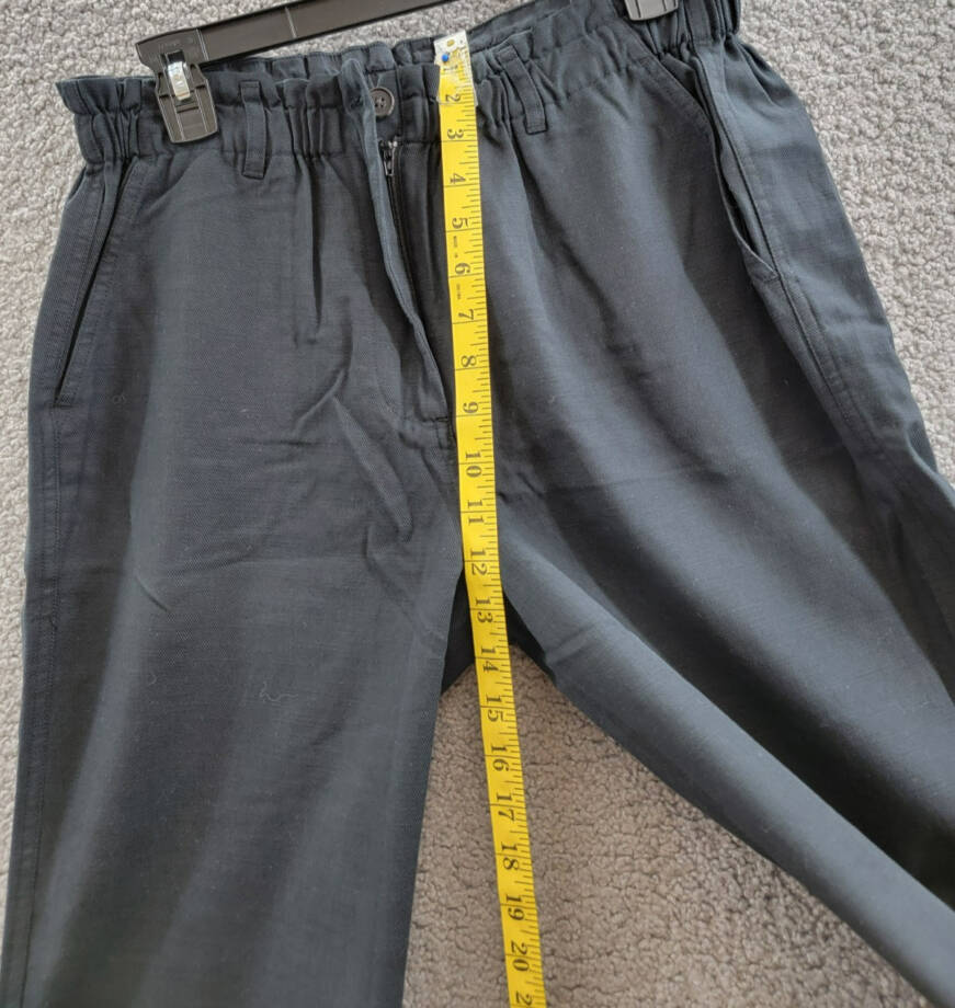 Rails Lira Wide Leg Pants Women's M Black Solid Elastic Waist Button Zip Closure