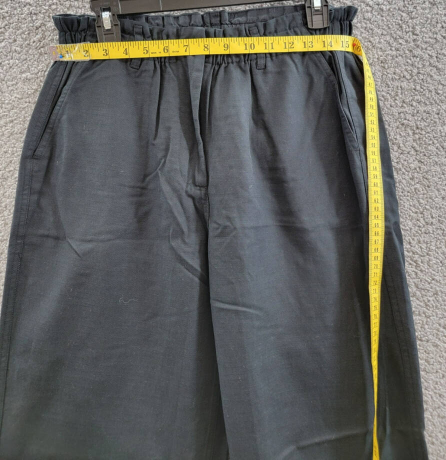 Rails Lira Wide Leg Pants Women's M Black Solid Elastic Waist Button Zip Closure