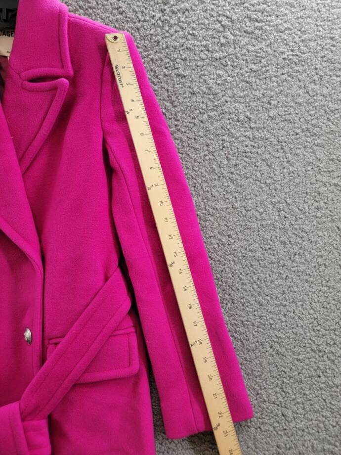 L'AGENCE Olina Double Breasted Wool Blend Belted Coat Women's 00 Berry Pink L/S
