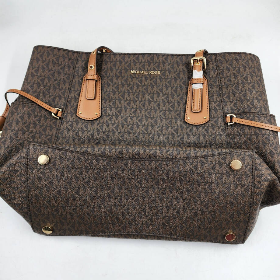 MICHAEL Michael Kors Logo Voyager East West Large Tote Women's Brown/Gold