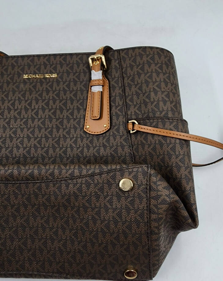 MICHAEL Michael Kors Logo Voyager East West Large Tote Women's Brown/Gold