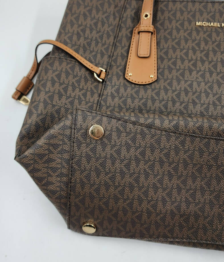 MICHAEL Michael Kors Logo Voyager East West Large Tote Women's Brown/Gold