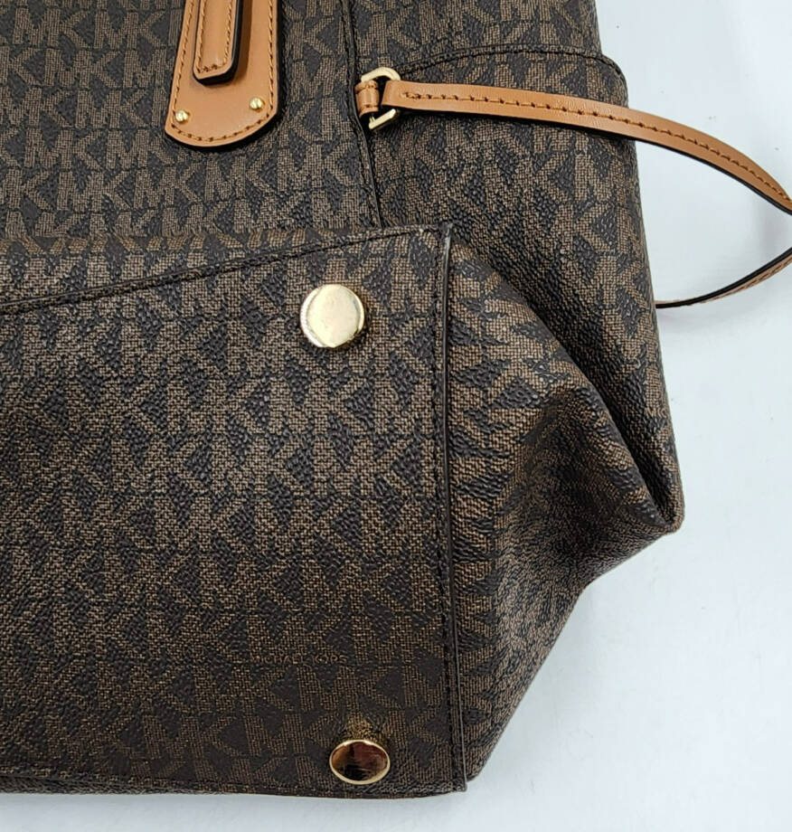 MICHAEL Michael Kors Logo Voyager East West Large Tote Women's Brown/Gold