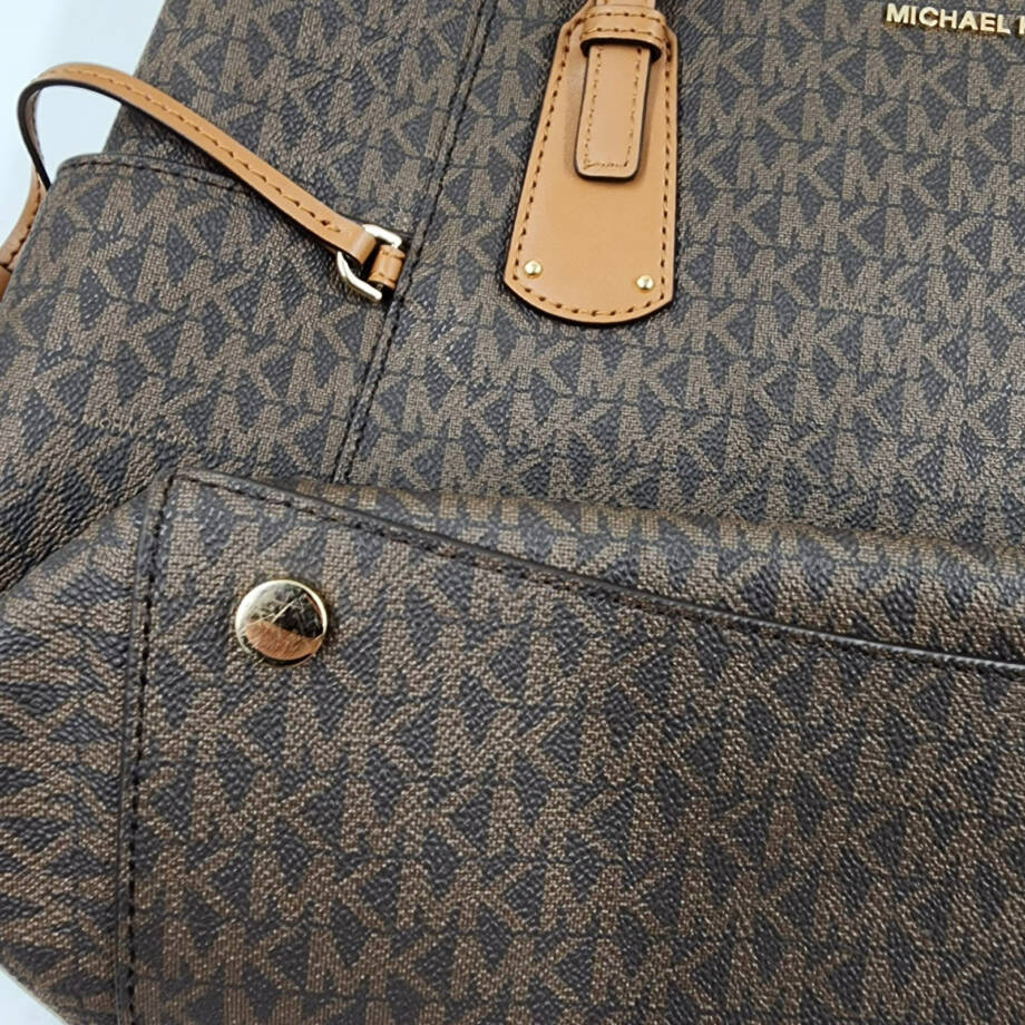 MICHAEL Michael Kors Logo Voyager East West Large Tote Women's Brown/Gold