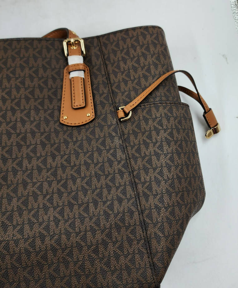 MICHAEL Michael Kors Logo Voyager East West Large Tote Women's Brown/Gold