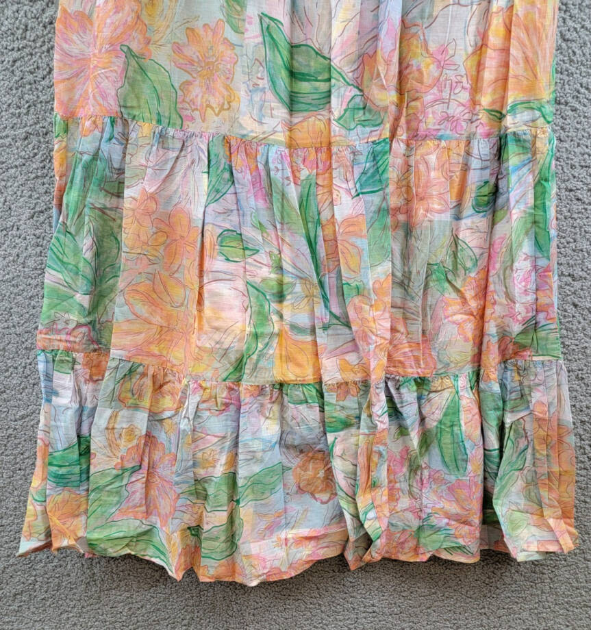 Rails Agatha Tiered Skirt Women's 4 Tropics Floral Ruched Side Zipped Closure