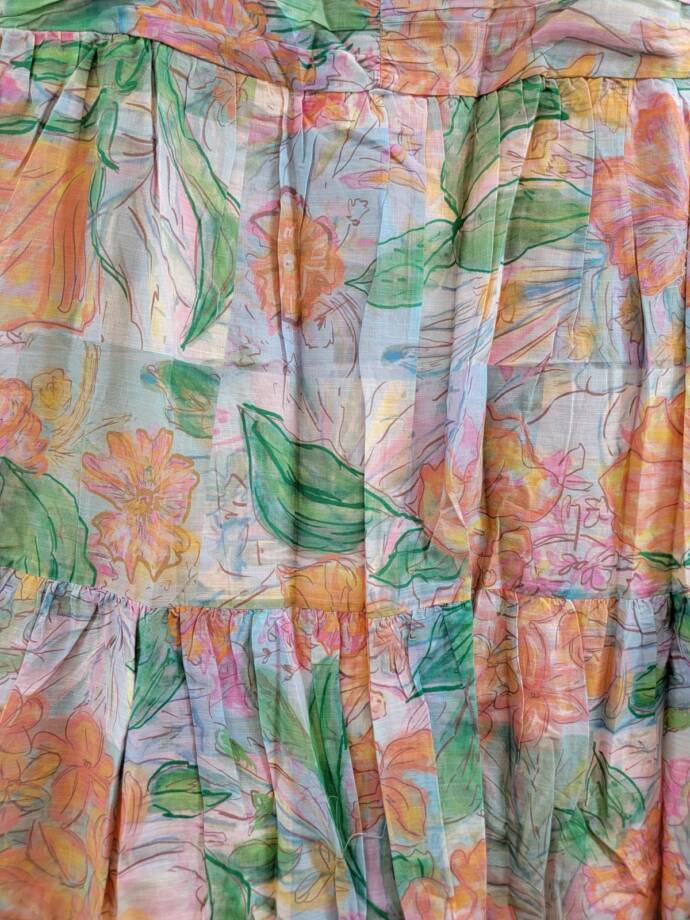 Rails Agatha Tiered Skirt Women's 4 Tropics Floral Ruched Side Zipped Closure