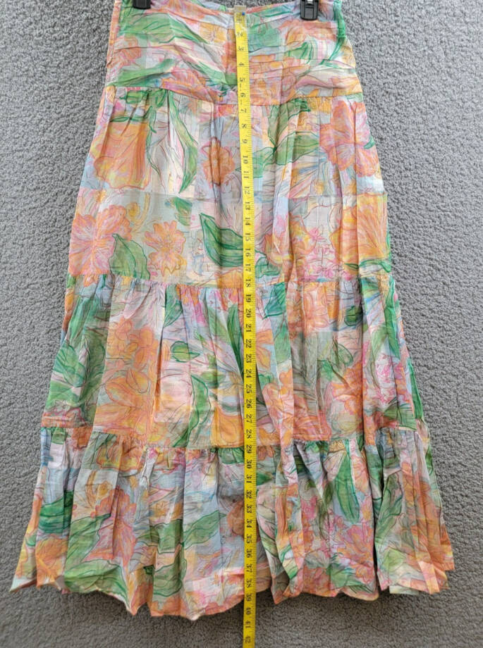 Rails Agatha Tiered Skirt Women's 4 Tropics Floral Ruched Side Zipped Closure