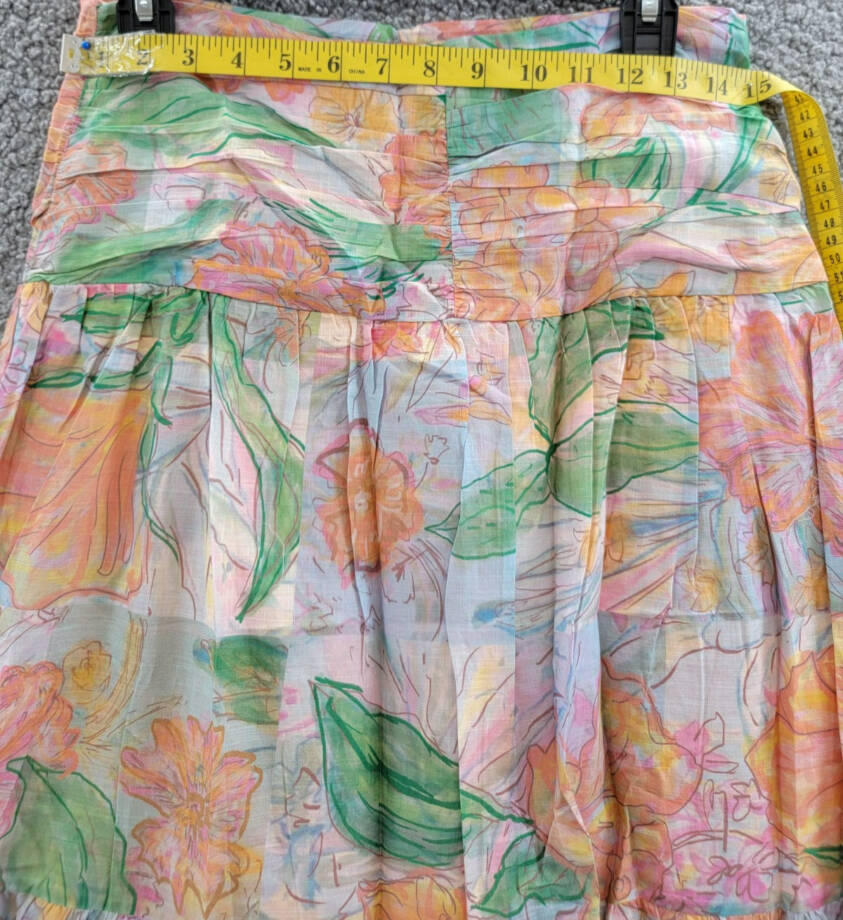 Rails Agatha Tiered Skirt Women's 4 Tropics Floral Ruched Side Zipped Closure