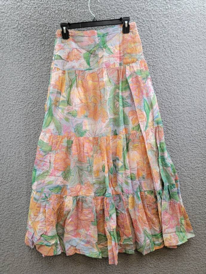 Rails Agatha Tiered Skirt Women's 4 Tropics Floral Ruched Side Zipped Closure