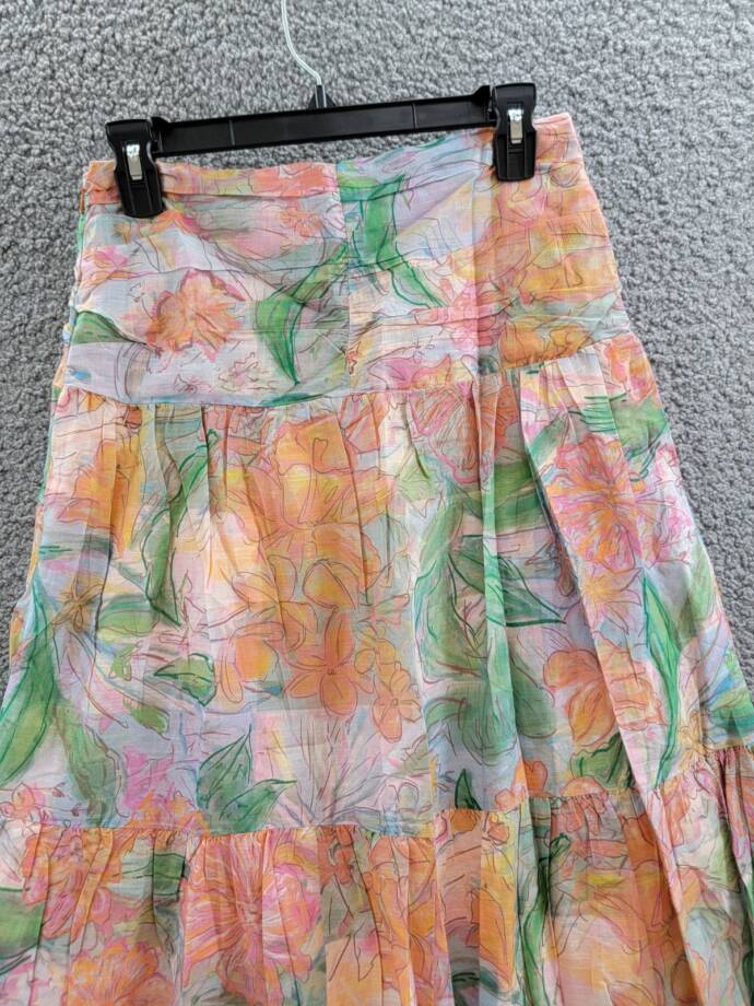 Rails Agatha Tiered Skirt Women's 4 Tropics Floral Ruched Side Zipped Closure