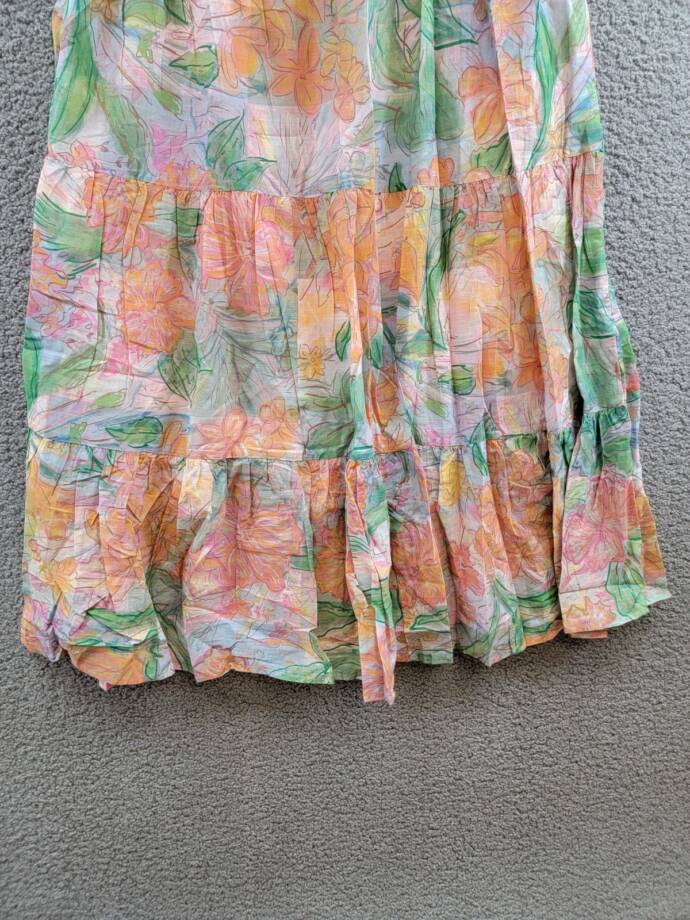 Rails Agatha Tiered Skirt Women's 4 Tropics Floral Ruched Side Zipped Closure