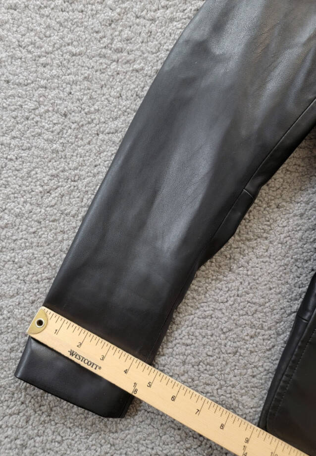rag & bone Drew Faux Leather Jacket Women's 0 Black Button Closure Long Sleeves~