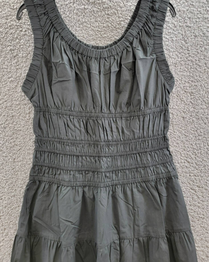 Rails Anastasia Smocked Dress Women's M Black Scoop Neck Sleeveless Pullover