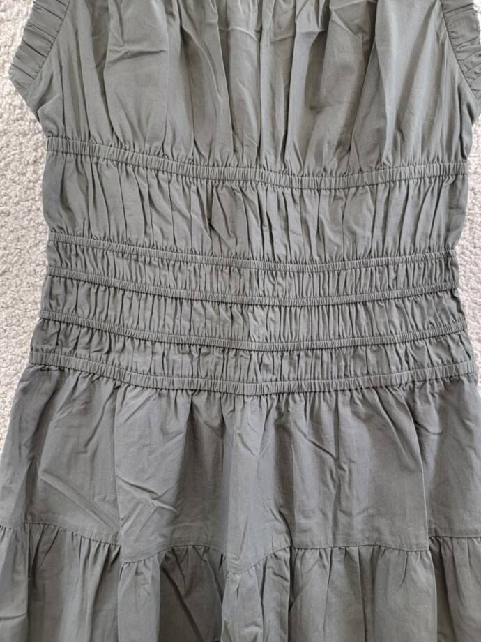 Rails Anastasia Smocked Dress Women's M Black Scoop Neck Sleeveless Pullover