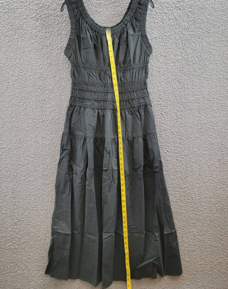 Rails Anastasia Smocked Dress Women's M Black Scoop Neck Sleeveless Pullover