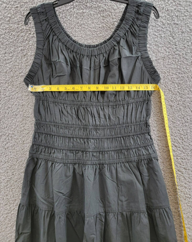 Rails Anastasia Smocked Dress Women's M Black Scoop Neck Sleeveless Pullover
