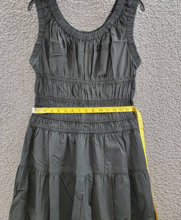 Rails Anastasia Smocked Dress Women's M Black Scoop Neck Sleeveless Pullover