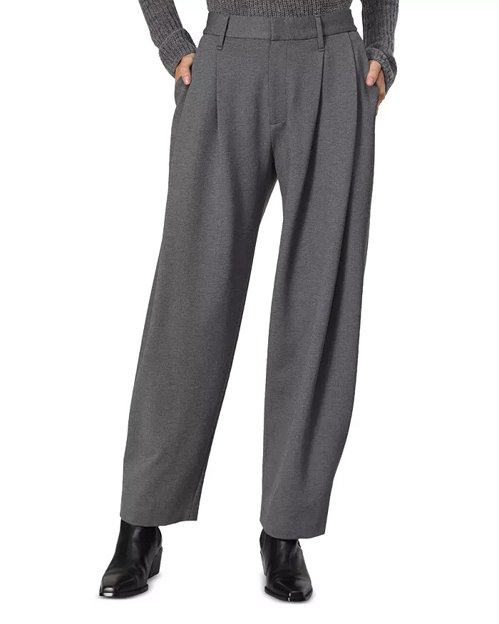 rag & bone Cecily Taper Leg Pants Women's 10 Charcoal Heather Zip Hook & Bar