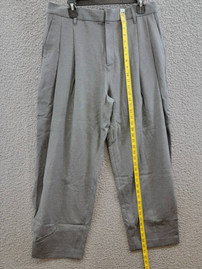 rag & bone Cecily Taper Leg Pants Women's 10 Charcoal Heather Zip Hook & Bar