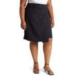 Calvin Klein Plus Size Infinite Stretch Button-Waist Overlap Skirt Women's 22W