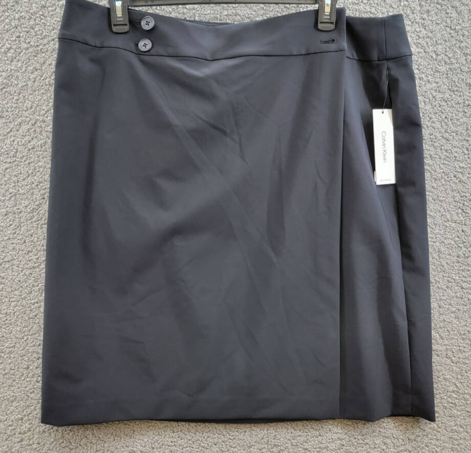 Calvin Klein Plus Size Infinite Stretch Button-Waist Overlap Skirt Women's 22W
