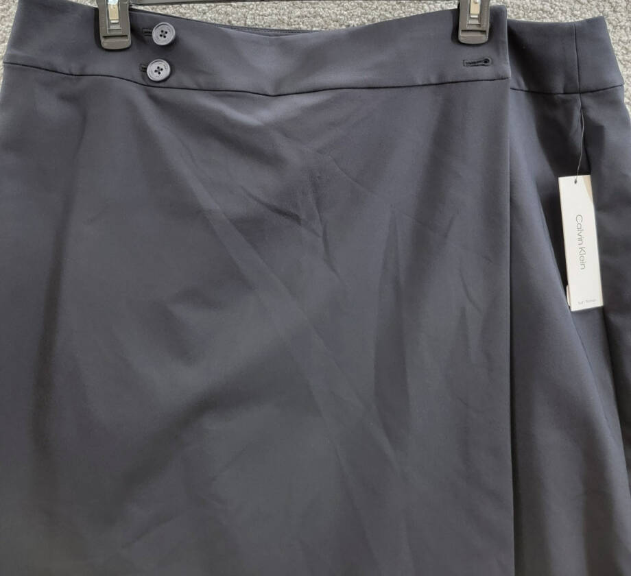 Calvin Klein Plus Size Infinite Stretch Button-Waist Overlap Skirt Women's 22W