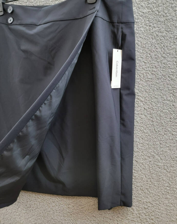 Calvin Klein Plus Size Infinite Stretch Button-Waist Overlap Skirt Women's 22W