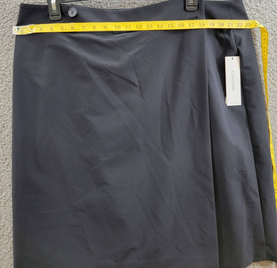 Calvin Klein Plus Size Infinite Stretch Button-Waist Overlap Skirt Women's 22W