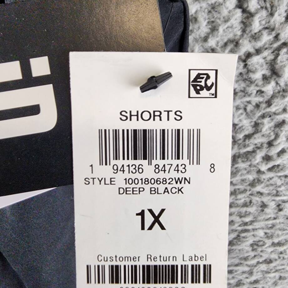 ID Ideology Plus Size Solid Elastic-Back Woven Running Shorts Women's 1X Black