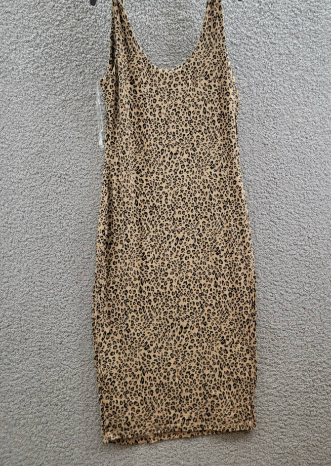 Bar III Petite Animal-Print Bodycon Midi Dress Women's PM Molly Cheetah Pullover
