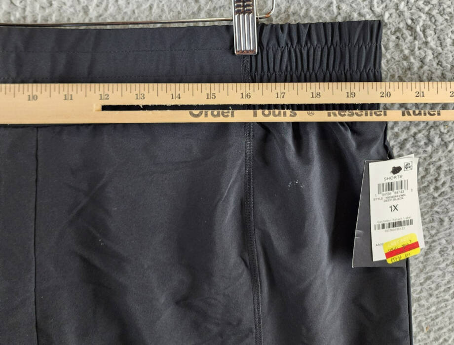 ID Ideology Plus Size Solid Elastic-Back Woven Running Shorts Women's 1X Black