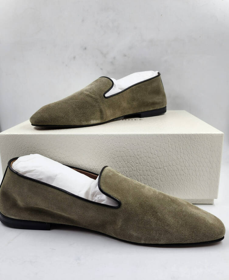 Wales Bonner Babouche Logo Slip On Loafers Men's 42/9US Mute Green Square Toe