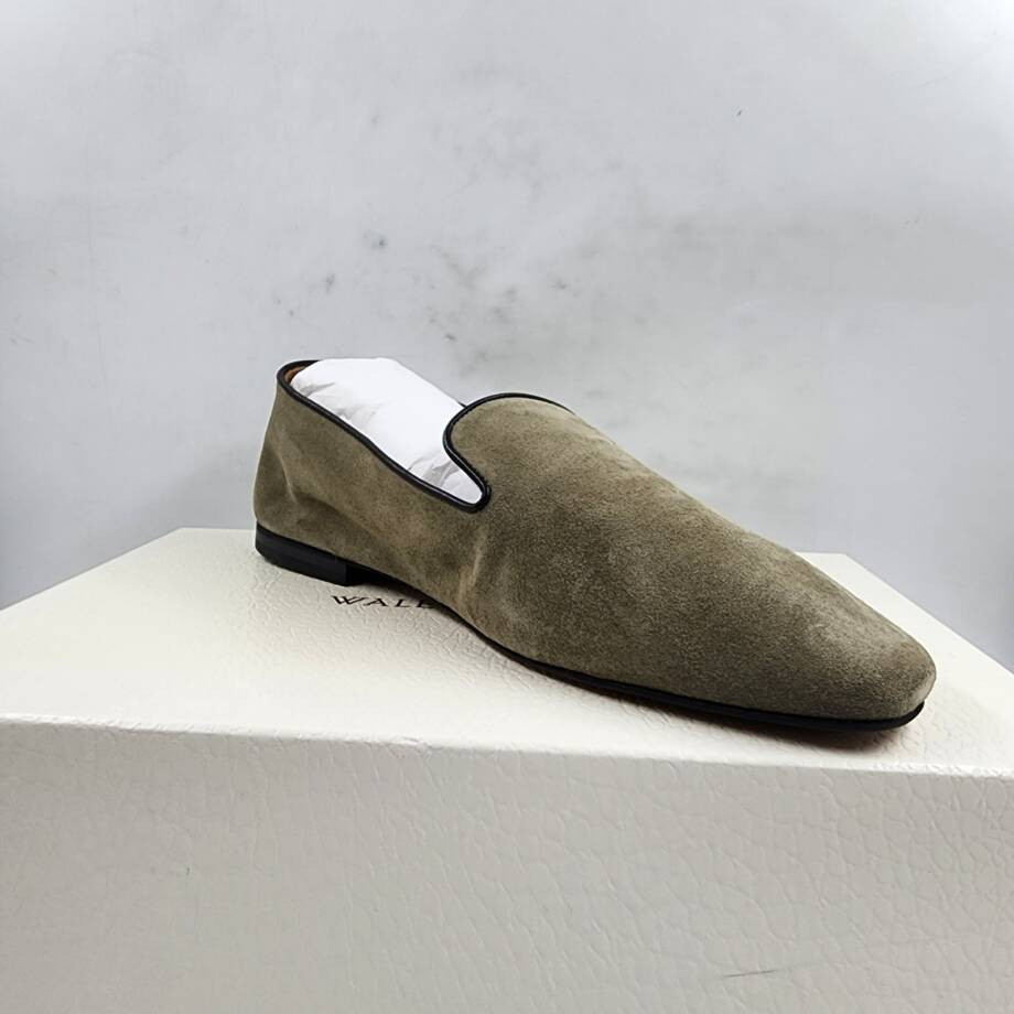 Wales Bonner Babouche Logo Slip On Loafers Men's 42/9US Mute Green Square Toe