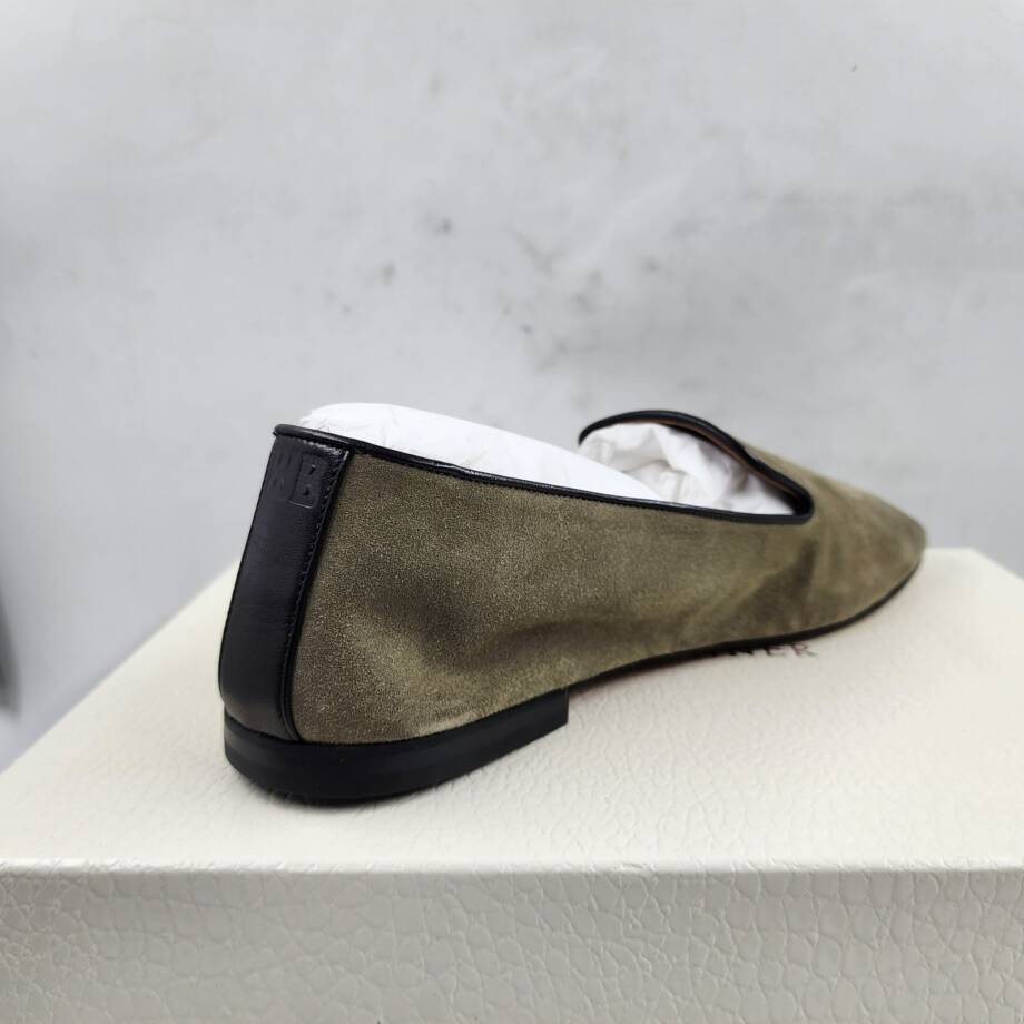 Wales Bonner Babouche Logo Slip On Loafers Men's 42/9US Mute Green Square Toe