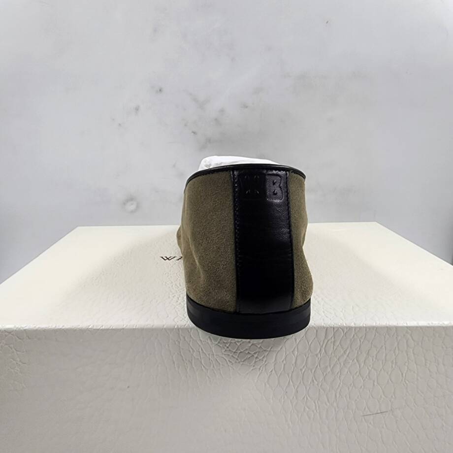 Wales Bonner Babouche Logo Slip On Loafers Men's 42/9US Mute Green Square Toe