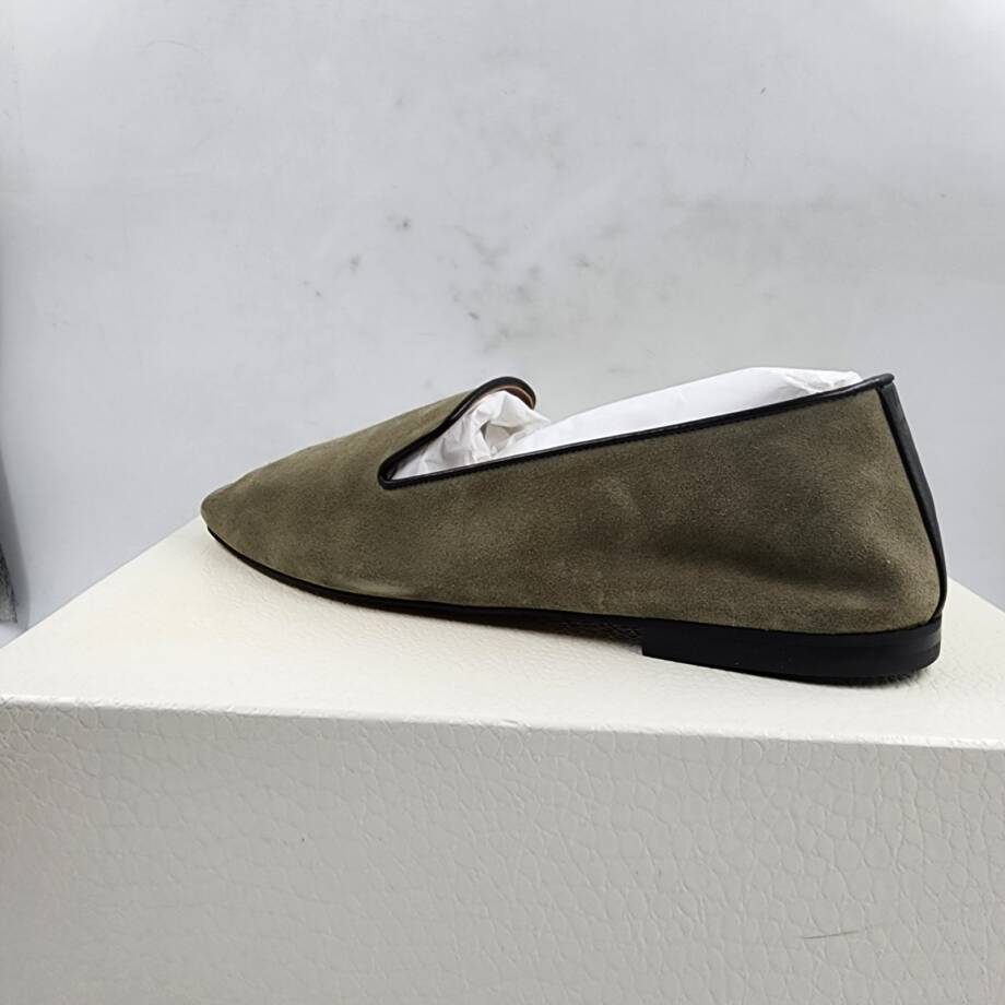 Wales Bonner Babouche Logo Slip On Loafers Men's 42/9US Mute Green Square Toe