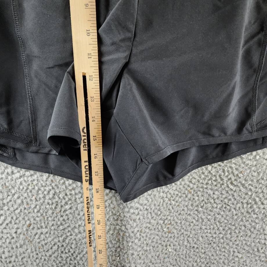 ID Ideology Plus Size Solid Elastic-Back Woven Running Shorts Women's 1X Black