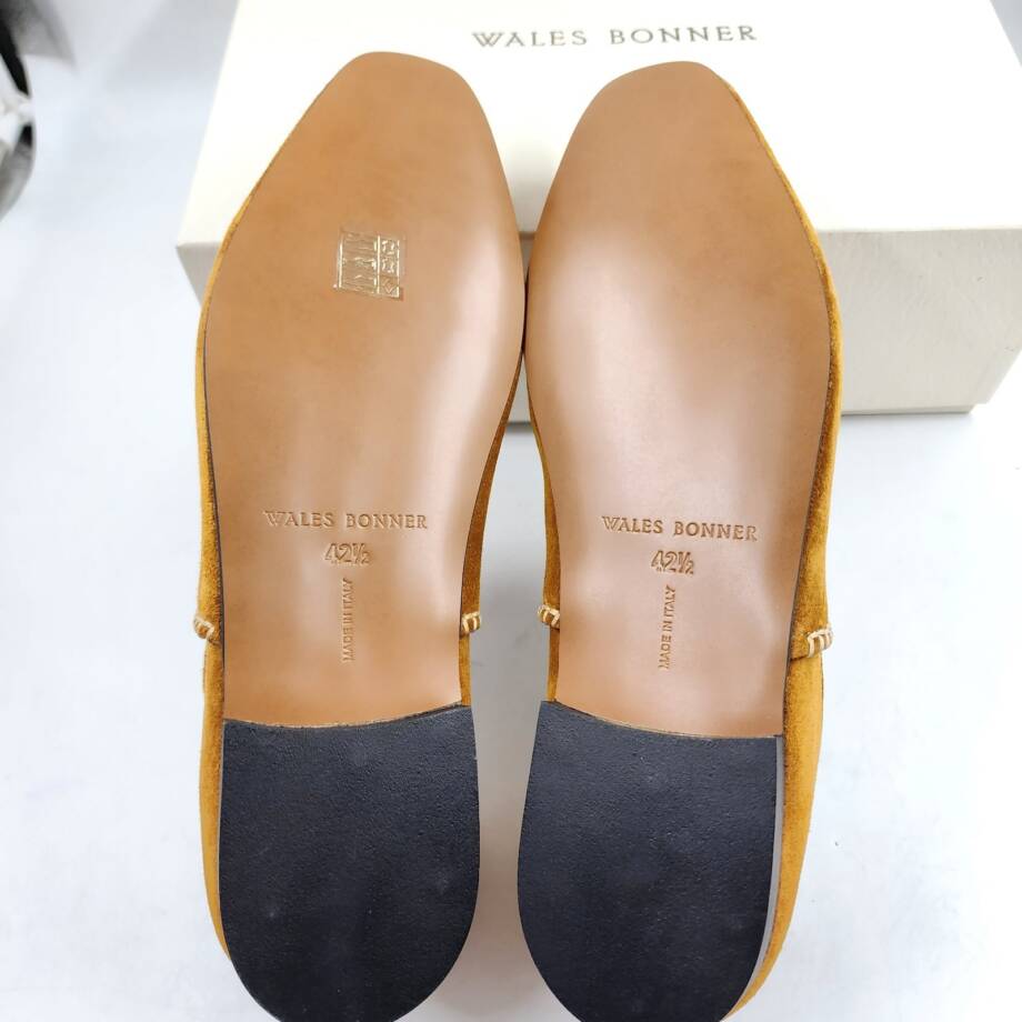 Wales Bonner Babush Collapsible Heel Slippers Men's 42.5/9.5US Tan Almond Toe