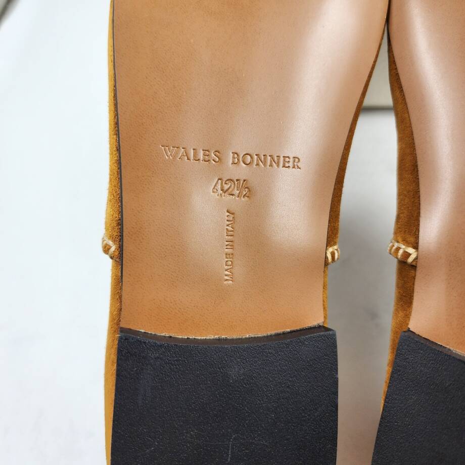 Wales Bonner Babush Collapsible Heel Slippers Men's 42.5/9.5US Tan Almond Toe