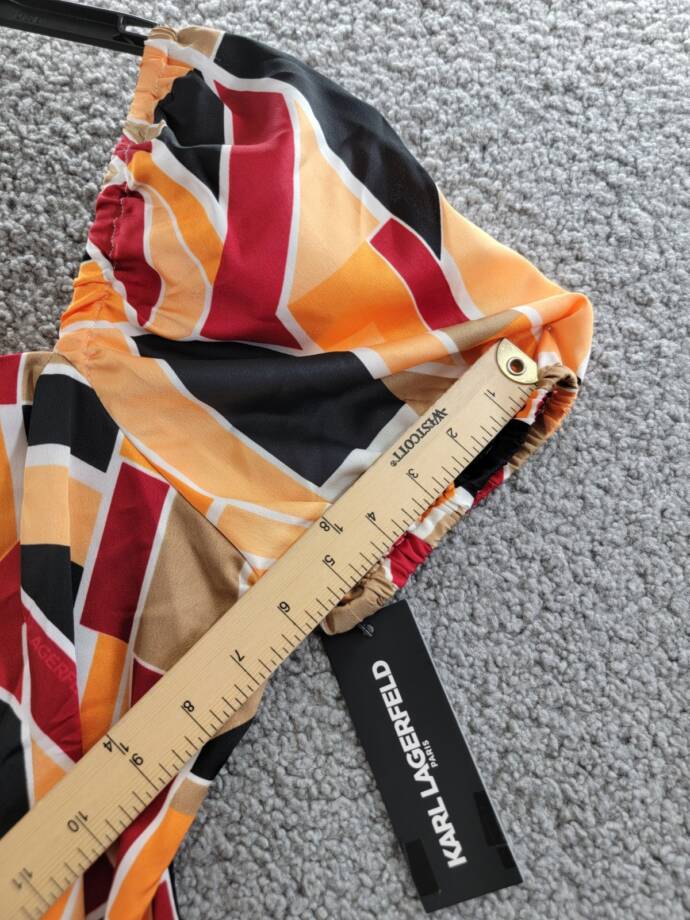 KARL LAGERFELD PARIS Geo-Print Square-Neck Puff-Sleeve Maxi Dress Women's 10