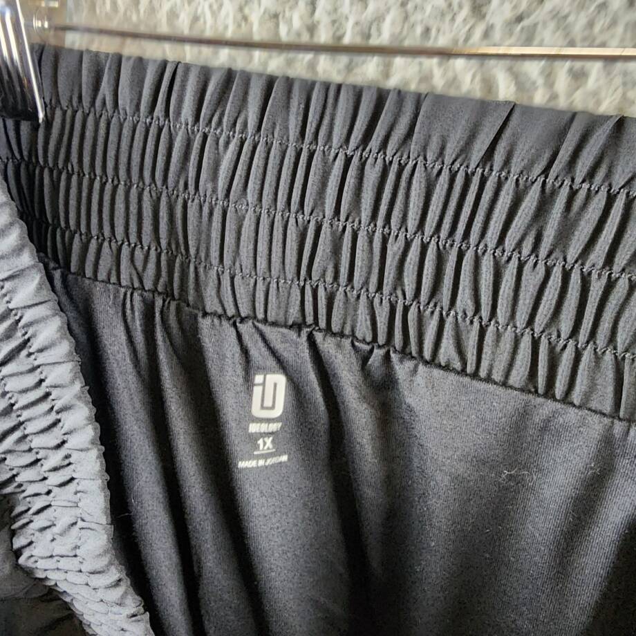 ID Ideology Plus Size Solid Elastic-Back Woven Running Shorts Women's 1X Black